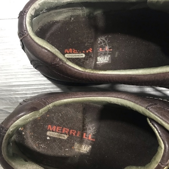 Merrell size 11 Brown Leather World Compass Lace Up Shoes